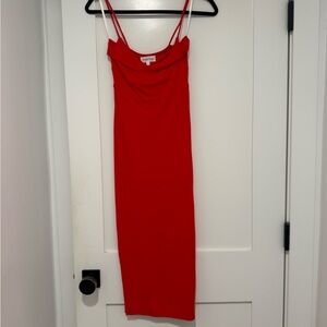 Privacy Please Vibrant Red Midi Dress